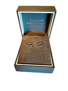 Jared Heart Sterling Silver Stud Earrings